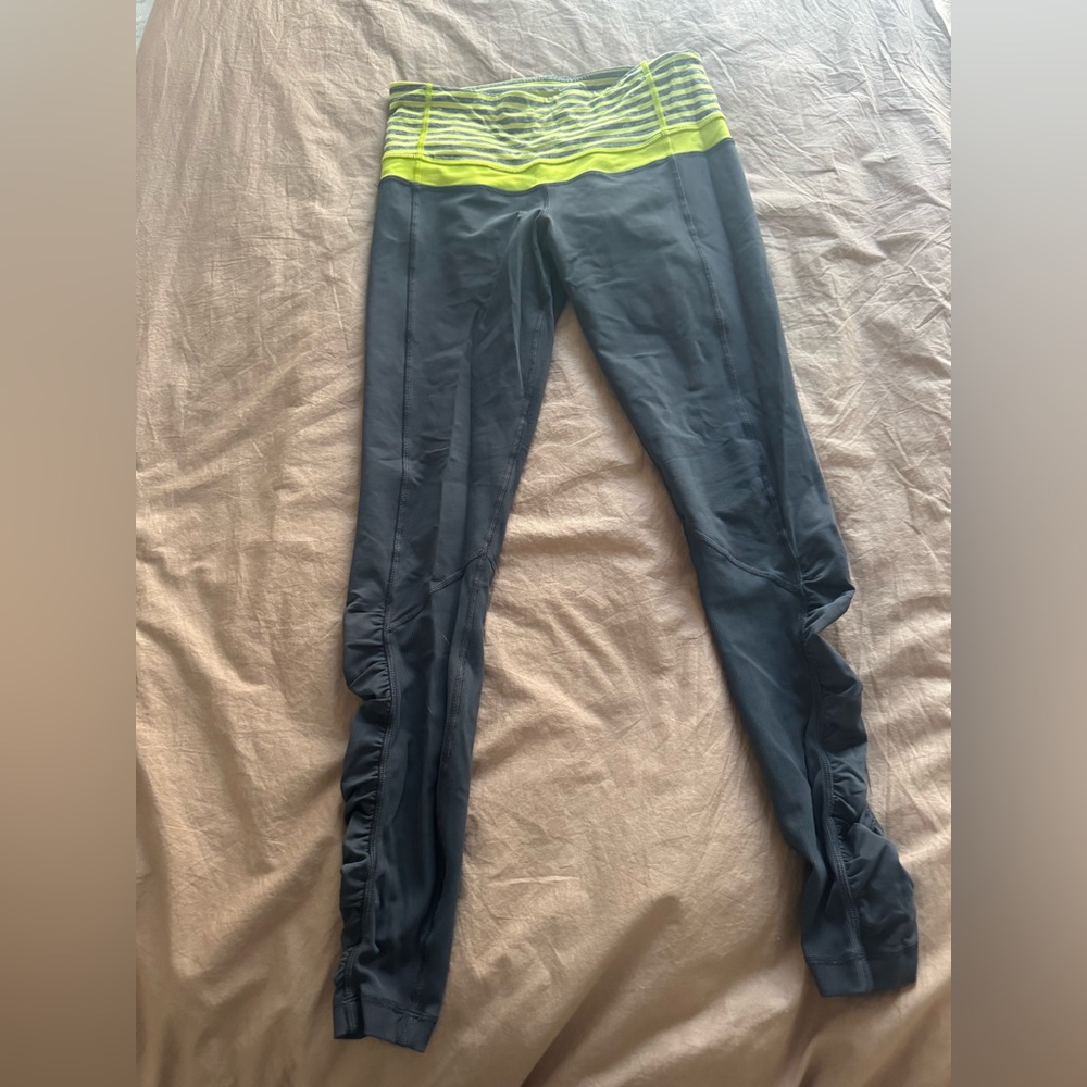 Lululemon Athletica Gray and Yellow Leggings